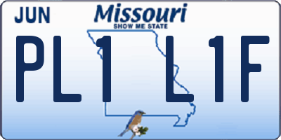 MO license plate PL1L1F