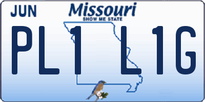 MO license plate PL1L1G