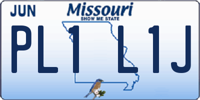 MO license plate PL1L1J
