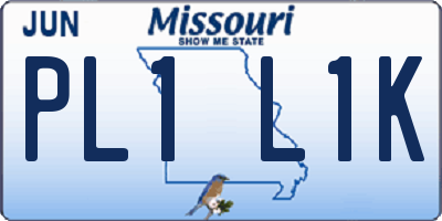 MO license plate PL1L1K