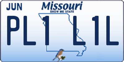 MO license plate PL1L1L