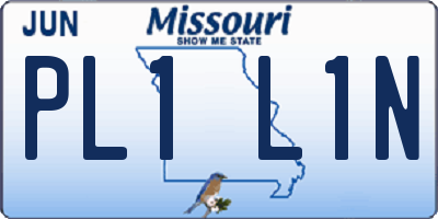 MO license plate PL1L1N