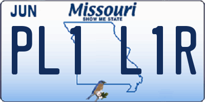 MO license plate PL1L1R