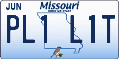 MO license plate PL1L1T