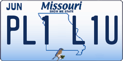 MO license plate PL1L1U