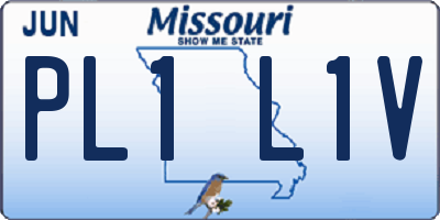 MO license plate PL1L1V