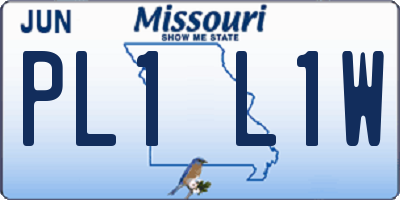 MO license plate PL1L1W