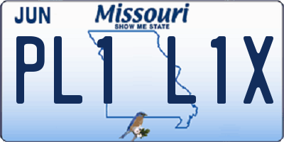 MO license plate PL1L1X