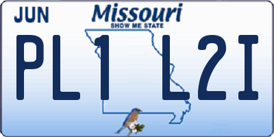 MO license plate PL1L2I