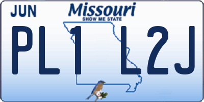 MO license plate PL1L2J