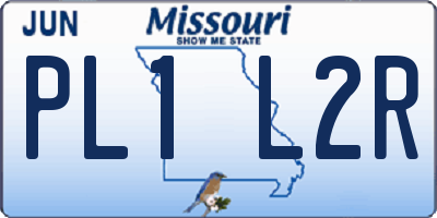 MO license plate PL1L2R