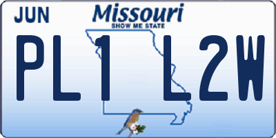 MO license plate PL1L2W