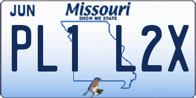 MO license plate PL1L2X