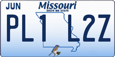 MO license plate PL1L2Z
