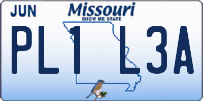 MO license plate PL1L3A