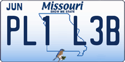 MO license plate PL1L3B