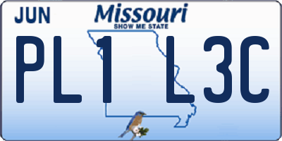 MO license plate PL1L3C