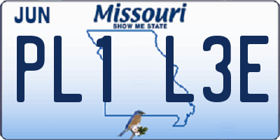 MO license plate PL1L3E