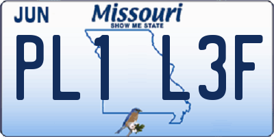 MO license plate PL1L3F