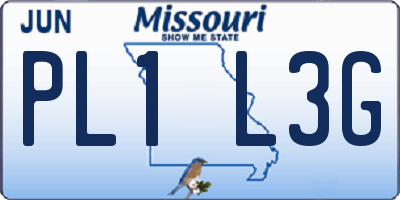 MO license plate PL1L3G
