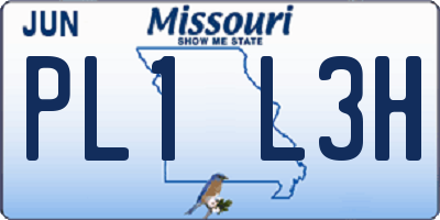 MO license plate PL1L3H