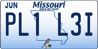 MO license plate PL1L3I