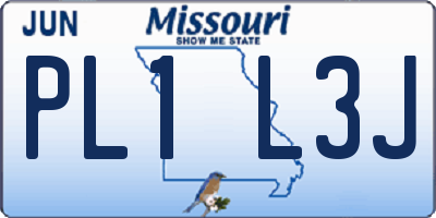 MO license plate PL1L3J