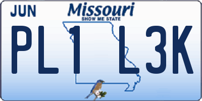 MO license plate PL1L3K