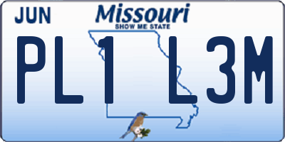 MO license plate PL1L3M
