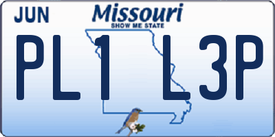 MO license plate PL1L3P