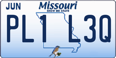 MO license plate PL1L3Q