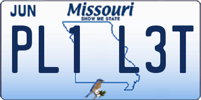 MO license plate PL1L3T