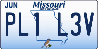 MO license plate PL1L3V