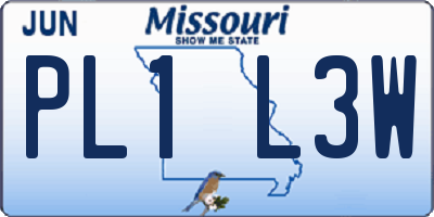 MO license plate PL1L3W