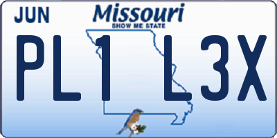 MO license plate PL1L3X