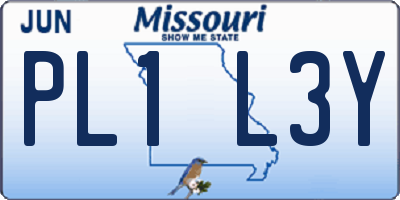 MO license plate PL1L3Y