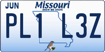 MO license plate PL1L3Z
