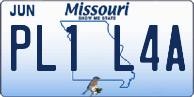 MO license plate PL1L4A