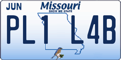 MO license plate PL1L4B