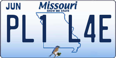 MO license plate PL1L4E