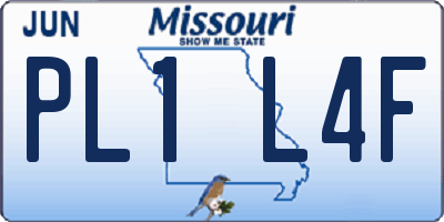 MO license plate PL1L4F