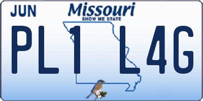 MO license plate PL1L4G