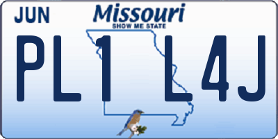 MO license plate PL1L4J