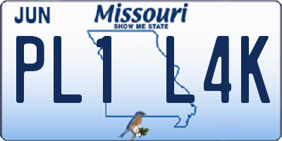 MO license plate PL1L4K