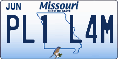 MO license plate PL1L4M