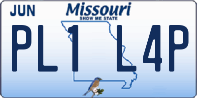 MO license plate PL1L4P