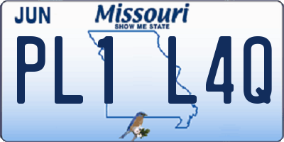 MO license plate PL1L4Q