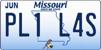 MO license plate PL1L4S