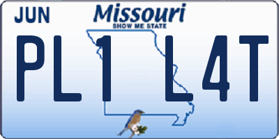 MO license plate PL1L4T