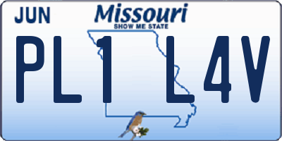 MO license plate PL1L4V
